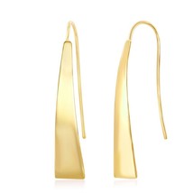 Sterling Silver Gold Plated Long Triangle Shaped Earrings - £31.89 GBP