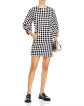 Aqua Womens Houndstooth Balloon Sleeve Mini Dress, Size Medium - £40.87 GBP