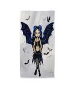Goth Bats Fairy Girl with Bat Wings Microfiber Beach Towel - $26.90+