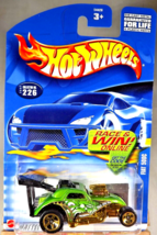 2002 Hot Wheels Mainline/ Collector #226 FIAT 500C Green w/Gold 5 Spoke Wheels - £10.42 GBP