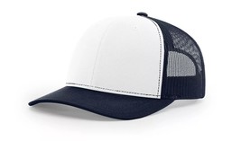 Classic Trucker Hat OSFM Blank Snapback White/Navy - $13.99