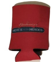 Budweiser Here&#39;s to the Heroes Foam Koozie Coozie Can Holder Beer Soda S... - £9.45 GBP