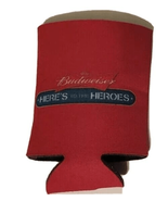 Budweiser Here&#39;s to the Heroes Foam Koozie Coozie Can Holder Beer Soda S... - £9.26 GBP