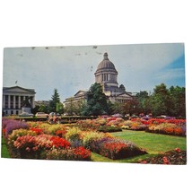 Postcard Washington State Capitol Flowers Olympia Washington Chrome Posted - £5.17 GBP