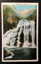 Ithaca NY New York Enfield Falls White Border Postcard Cascading Waterfall - £7.21 GBP