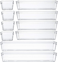 Backerysupply Clear Plastic Drawer Organizer Tray for Vanity Cabinet (Set of 10) - £13.00 GBP