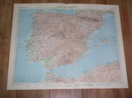 1956 Vintage Map Spain Portugal Spanish Protectorate Morocco / Scale 1:2,500,000 - £26.69 GBP