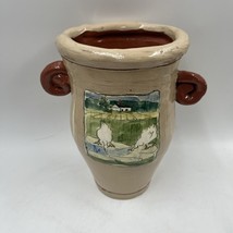 McGee Pottery Vase Ducks Farm Country Primitive Pottery Vintage - $66.75