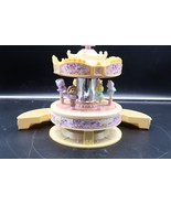 1999 Wind Up Music Motion Carousel Jewelry Box Moose Mountain Bear Works - $42.11 CAD