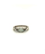 Vintage Signed Sterling Avon Facet Oval Opal Stone Solitaire Petite Ring... - £30.38 GBP