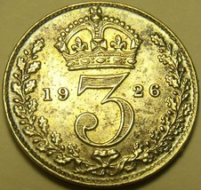Awesome Au / UNC Silber Großbritannien 1926 3-Pence~Fantastisch~Seltenes - £49.82 GBP
