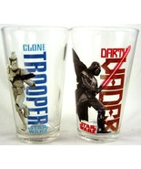 Star Wars Darth Vader and Clone Trooper Set of 2 16oz Glasses by Vandor, New - $24.50