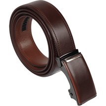 Men VALENTINI Leather Track Belt Adjustable Removable Buckle V502 Brown image 2