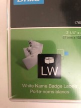 Dymo Adhesive Labels White Name Badge 250 LW 1760756 2.25&quot; x 4&quot; NEW 57mm x 102mm - £11.63 GBP