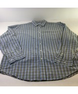 Corft &amp; Barrow Shirt XL Plaid Blue Green Easy Care Long Sleeve Button - £14.65 GBP