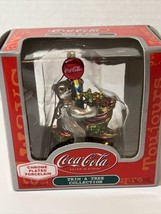Vintage CocaCola Trim-A-Tree Ornament Chrome Plated Polar Bear Carousel ... - $12.19