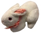 Applause Plush Bunny White Rabbit with Pink Bow 10 inch 1986 Vintage - $17.01