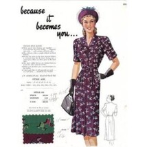 Vintage Maisonette Ad Fabric Swatch 1940s 8x11 658 VISCOSE RAYON PRINT - $20.74