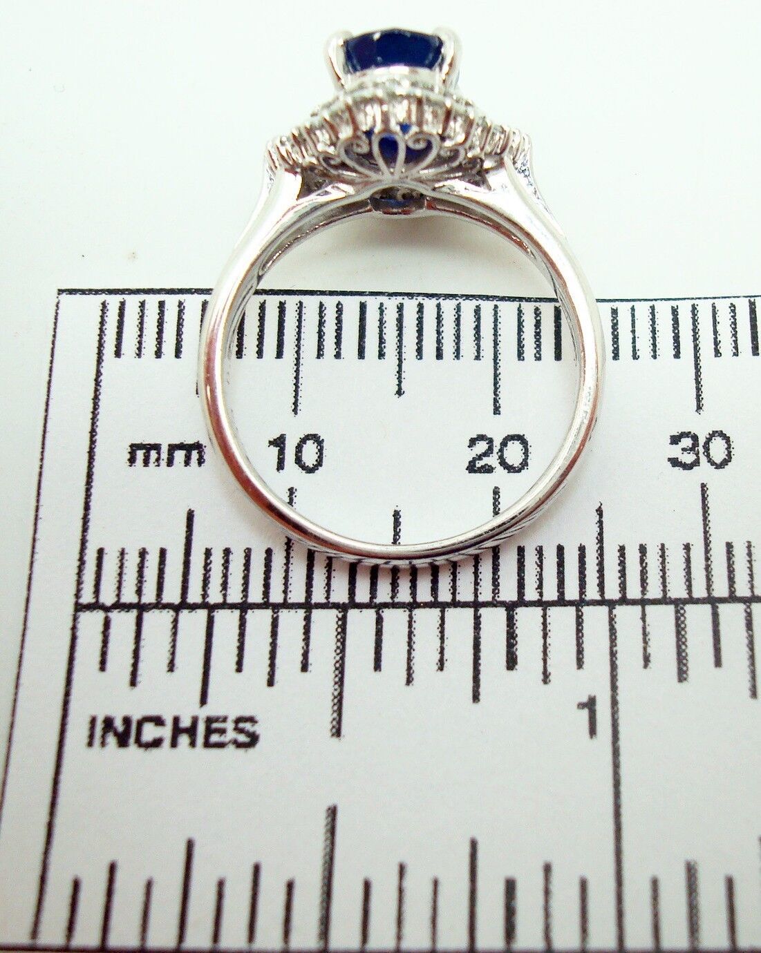 Platinum 1.42ct Blue Genuine Natural Sapphire and Diamond Ring w/ Report (#J487) Item image 11