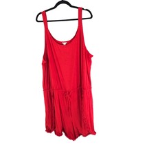 Cato Romper Sleeveless Fringe Trim Red Stretch 26/28W - £15.04 GBP