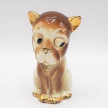 Dog Figurine Porcelain made in Japan Gold Trim - $67.90
