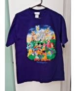 90s Walt Disney World Magic Kingdom Double-Sided Characters T-Shirt Adult L - $80.93 CAD
