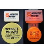 Vintage advertising night lite X2 RARE light MIDWEST POWER &amp; SCHULTZ MOTORS - $56.09