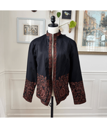 NWT Coldwater Creek Black Brown Embroidered Jacket $100 16 - $36.00