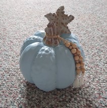 Blue Pumpkin 8&quot; Tall Figurine Fall Harvest Thanksgiving Halloween Home Decor - £2.96 GBP