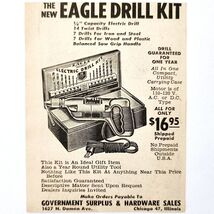 1947 Eagle Drill Kit Power Tools Advertisement Vintage Govt Surplus Hard... - €8,64 EUR