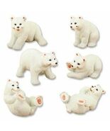 Set of Six Assorted White Polar Bears Shelf Sitter Tabletop Figurine 3.5... - $727.72 MXN