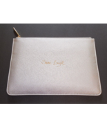 KATIE LOXTON London Metallic Silver Shine Bright Pouch Clutch Makeup Bag... - $27.67