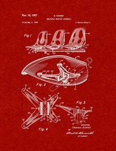 Multiple Seating Assembly Patent Print - Burgundy Red - $7.95+