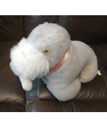 Grey Walrus Plush Clinch Creations Stuffed Yellow Eyes Pink Ribbon Made ... - $48.91 CAD
