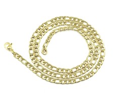 4mm Gold PStainless Steel Figaro Link Chain Necklace Men Women Lobster c... - £6.30 GBP+