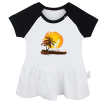 Babies Nature Palm Tree Pattern Dresses Newborn Baby Girls Princess Dress Skirts - £10.33 GBP