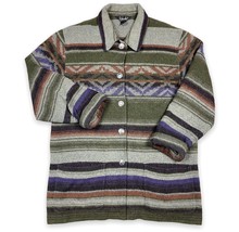 Vintage Aztec Pattern Wool Blend Jacket Women&#39;s Size Large Buffalo Nicke... - £31.10 GBP