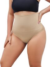 FINETOO Tummy Control High Waisted Shapewear Briefs Plus Size S Nude - $181.94 MXN