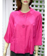 RELATIVITY Bright Raspberry Pink Acetate Blend 3/4 Sleeve Swing Jacket (... - £19.50 GBP