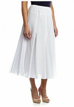 NEW RUBY RD WHITE IVORY BLACK COTTON LONG SKIRT SIZE 10 P  20 W   WOMEN $64 - $45.64