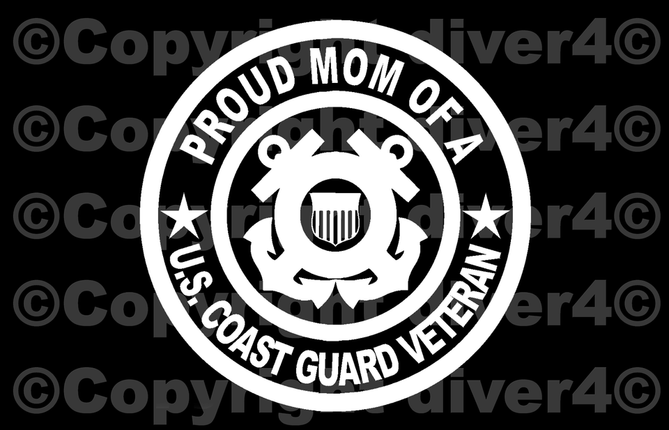 Proud Mom Of A US Coast Guard Veteran Window Decal Bumper Sticker US Seller Item image 2