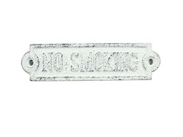 [Pack Of 2] Rustic Whitewashed Cast Iron No Smoking Sign 6&quot;&quot; - £30.40 GBP