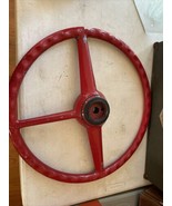 VINTAGE 50S-60S 17 INCH 3 SPOKE  RED  STEERING WHEEL HOTROD - $199.16 CAD
