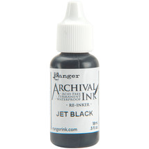 Ranger Archival Pad Reinker .5oz Jet Black - £16.57 GBP