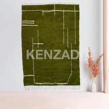 KENZADI Authentic Handmade Moroccan Rug 3x7 feet Beni Ourain Rug with Natural He - £398.80 GBP