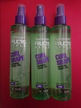 3 Pack Garnier Fructis Style Curl Shape Defining Spray Gel For Curly Hair 8.5 - £16.61 GBP