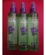 3 PACK GARNIER FRUCTIS STYLE CURL SHAPE DEFINING SPRAY GEL FOR CURLY HAI... - £16.29 GBP