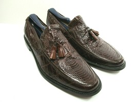 Stacy Adams Genuine Snake Brown Leather Tassel Loafers Mens Size US 8 M - £35.88 GBP