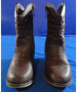 CAT &amp; JACKS TODDLER BROWN WESTERN BABY COWGIRL WESTERN ZIPPER BOOTS GIRLS 6 - $41.82 CAD