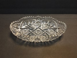 Vintage Oval Shaped Clear Glass Candy or Nut Dish Textured Design - £2.89 GBP
